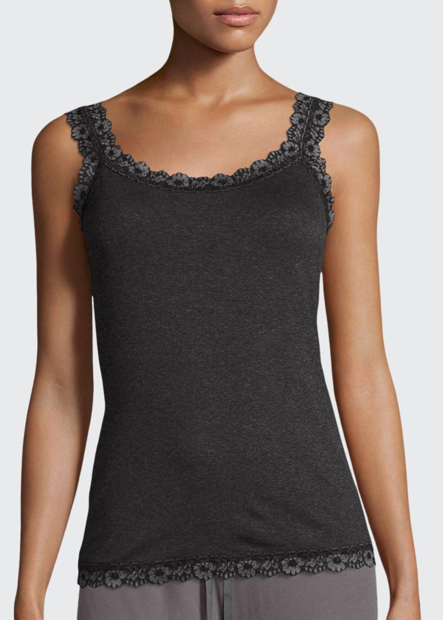 新品♡hanky panky♡ シグニチャーレース アンダーワイヤードレス S Hanky Panky Heather Jersey Lace Trim Tank - Bergdorf Goodman