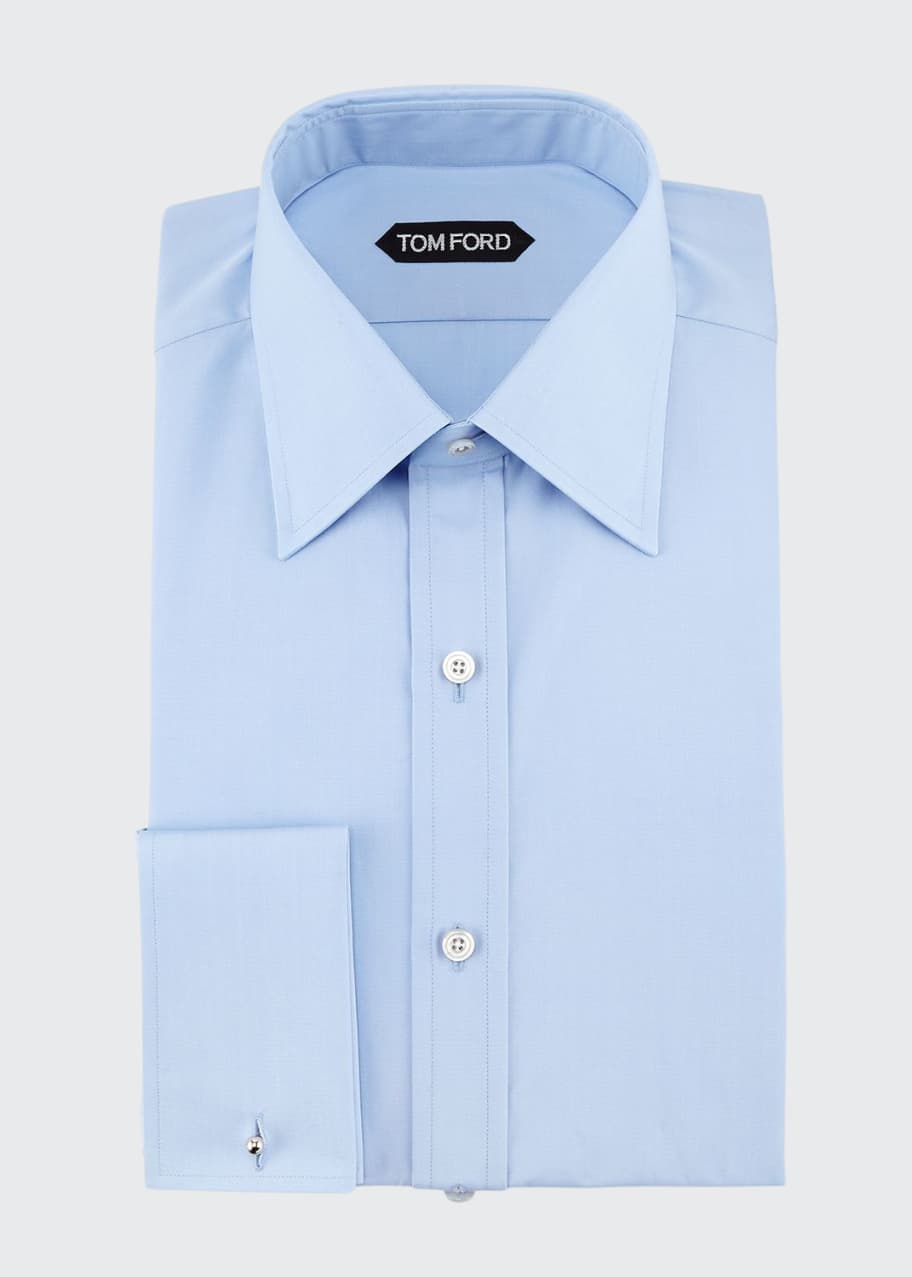 TOM FORD Slim-Fit French Cuff Dress Shirt, Blue - Bergdorf Goodman