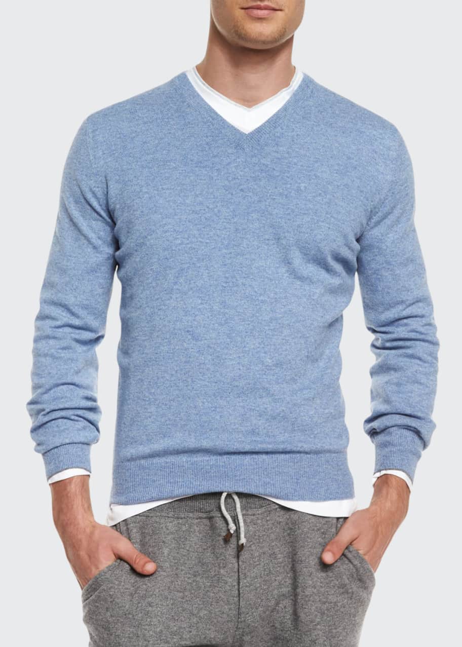 【送料&関税込】Brunello Cucinelli V-neck Pullover With Bead Brunello Cucinelli Cashmere V-Neck Pullover Sweater