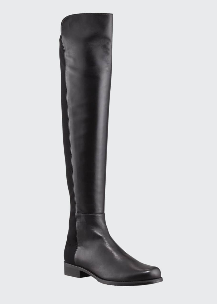 Stuart Weitzman 50/50 Leather Over-the-Knee Boot, Black - Bergdorf Goodman