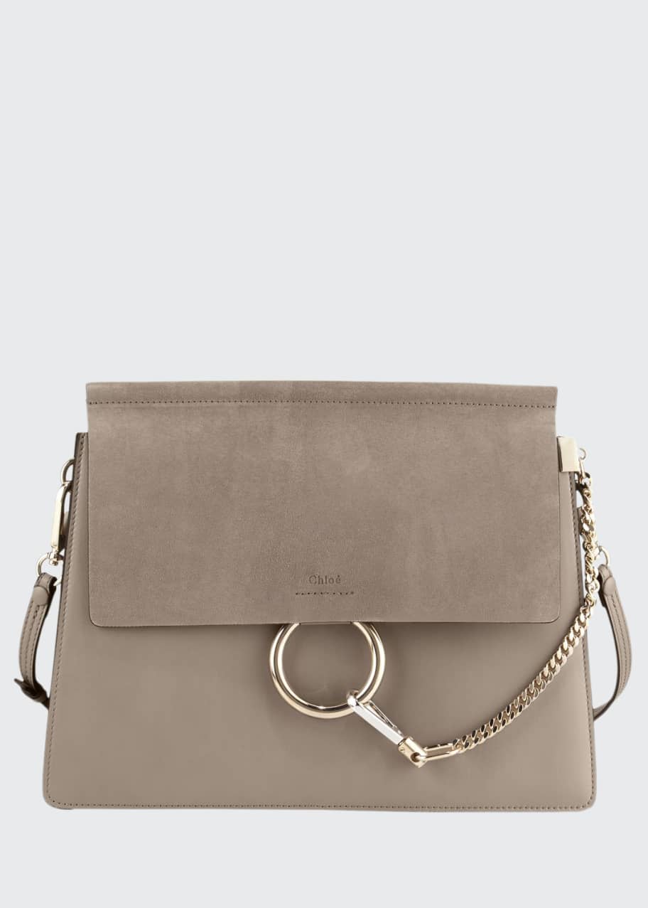 Chloe Faye Medium Flap Shoulder Bag Motty Gray Bergdorf Goodman