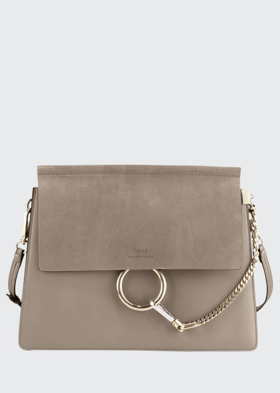 Chloe Faye Medium Flap Shoulder Bag, Motty Gray - Bergdorf Goodman