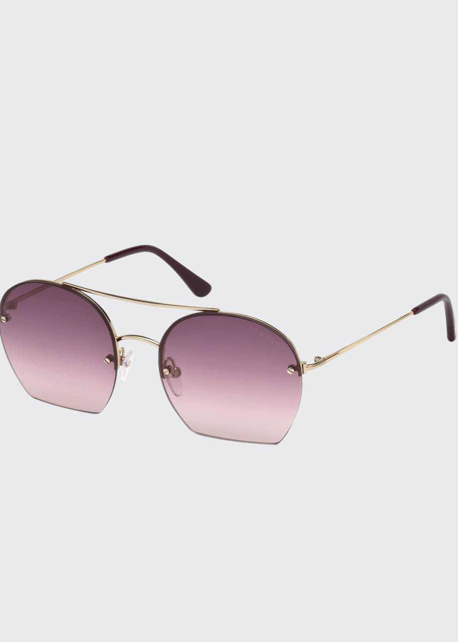 TOM FORD Antonia Cutoff Round Sunglasses - Bergdorf Goodman display picture 1