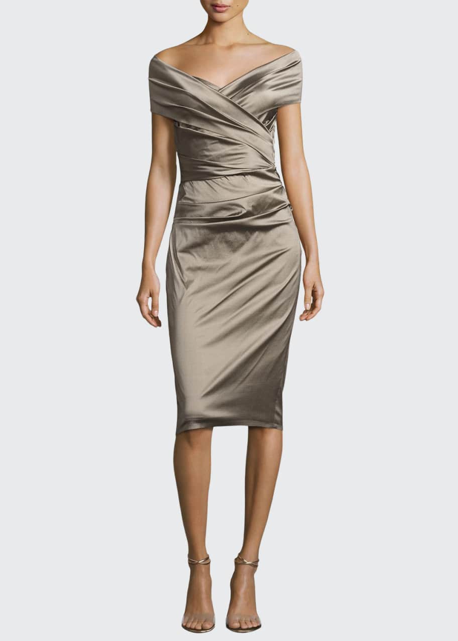 Image 1 of 1: Nocky Off-Shoulder Cocktail Dress