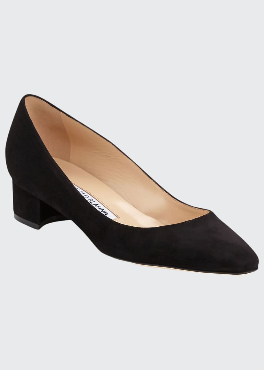 Manolo Blahnik Listony Suede LowHeel Pumps Bergdorf Goodman