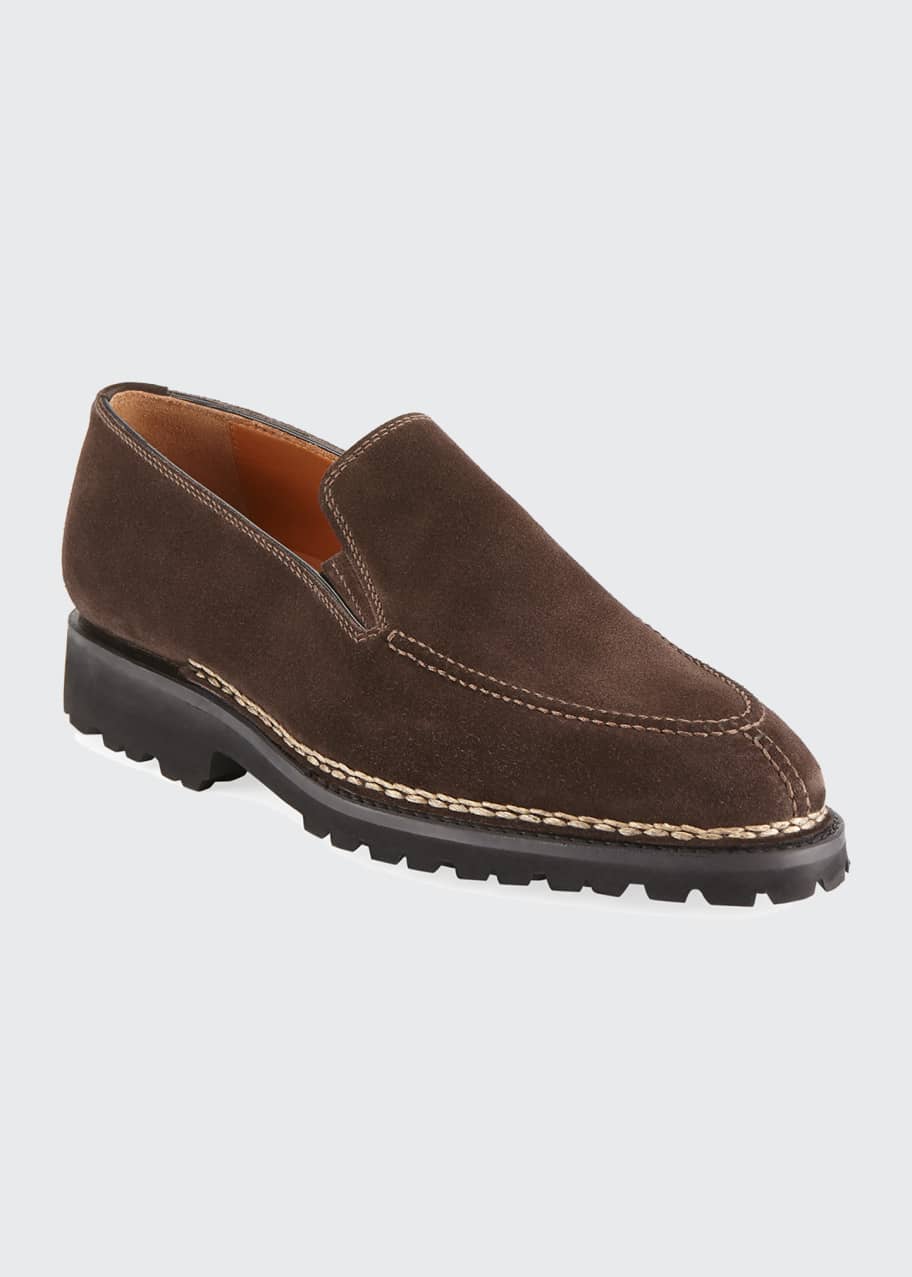 Bontoni Men's Suede SlipOn Loafer Bergdorf Goodman