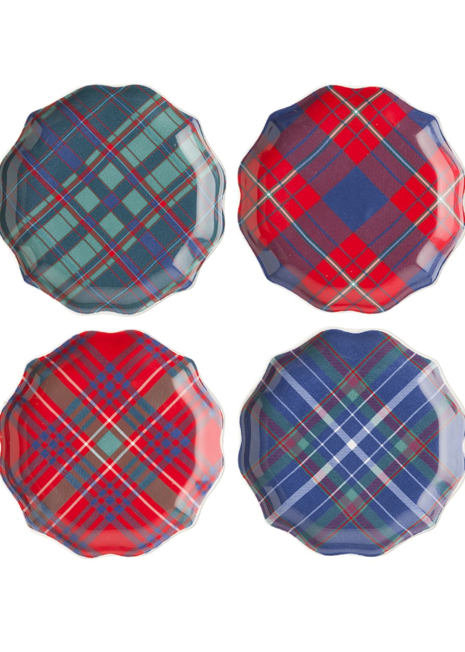 Juliska New Traditional Tartan Salad/Dessert Plates, Set of 4