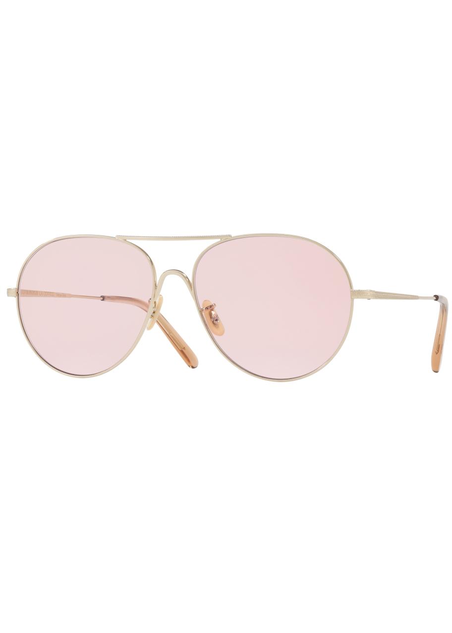 Oliver Peoples Rockmore Metal Oversized Pilot Sunglasses  display picture 2
