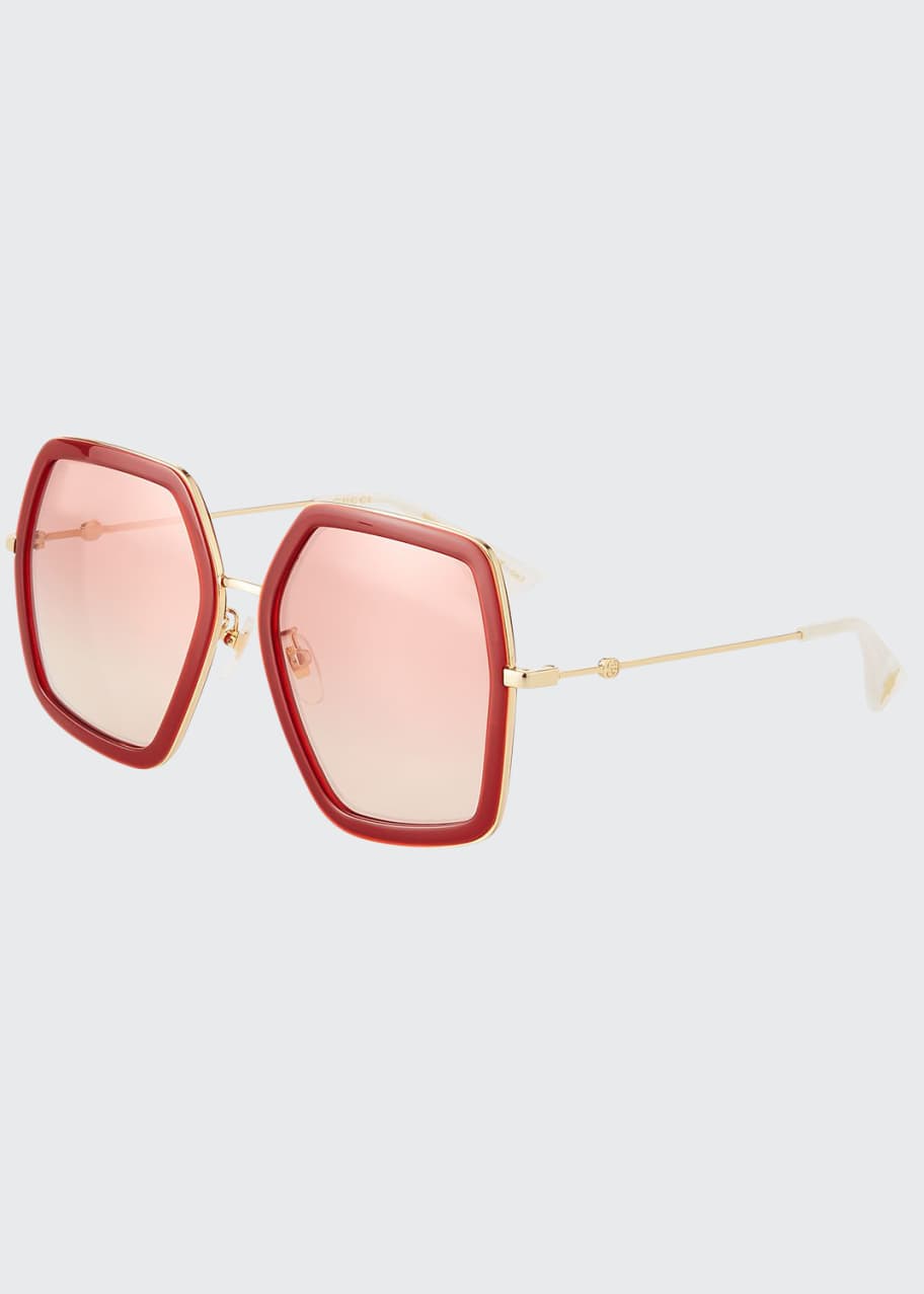 Gucci Oversized Square Web Sunglasses - Bergdorf Goodman