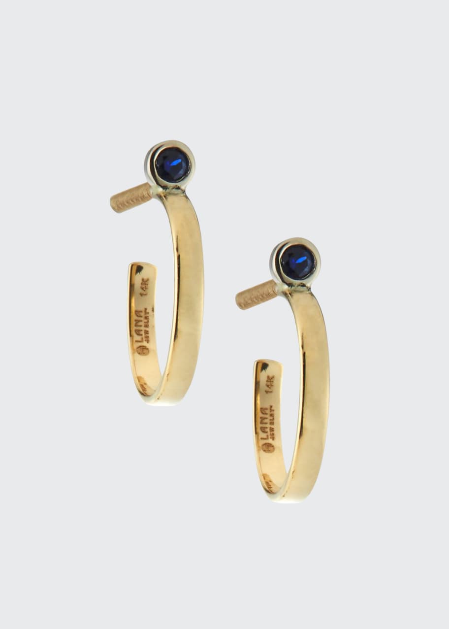 Image 1 of 1: Girls' Blue Sapphire Hoop Earrings