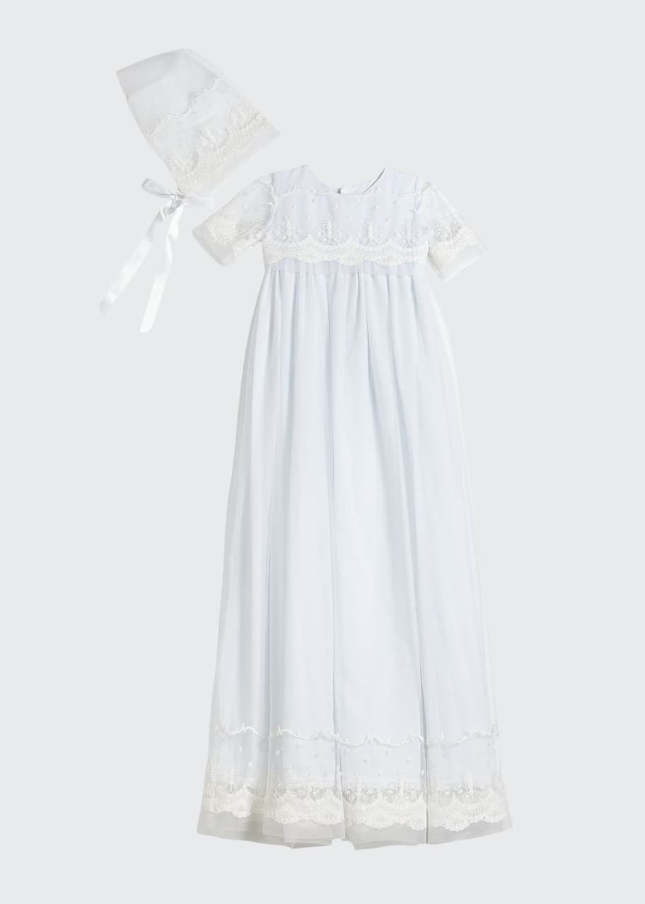 Isabel Garreton Blessing Embroidered Tulle Extra-Long Christening Gown ...