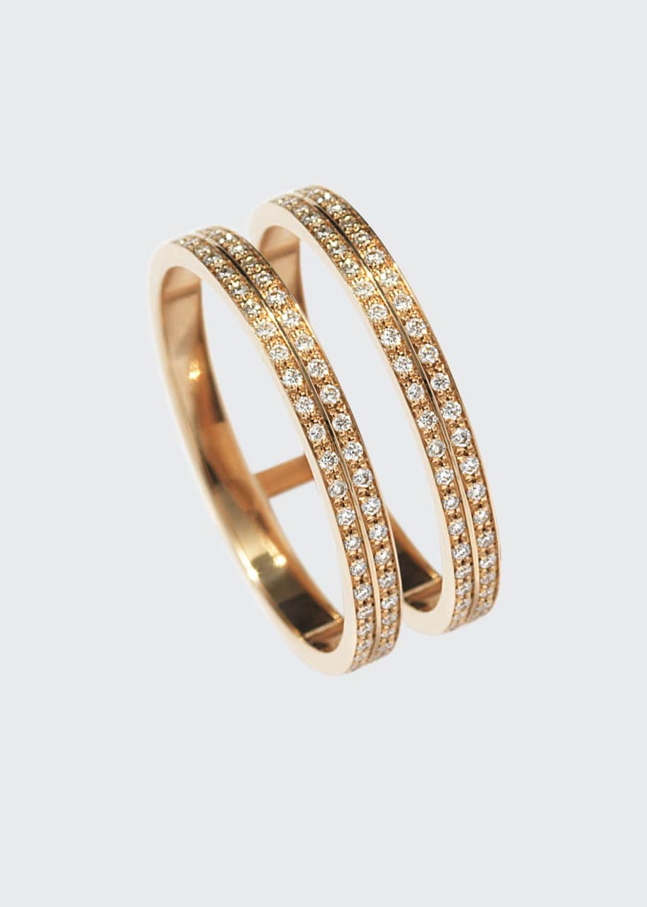 Image 1 of 1: Berbere Two-Row Diamond Ring in 18K Rose Gold