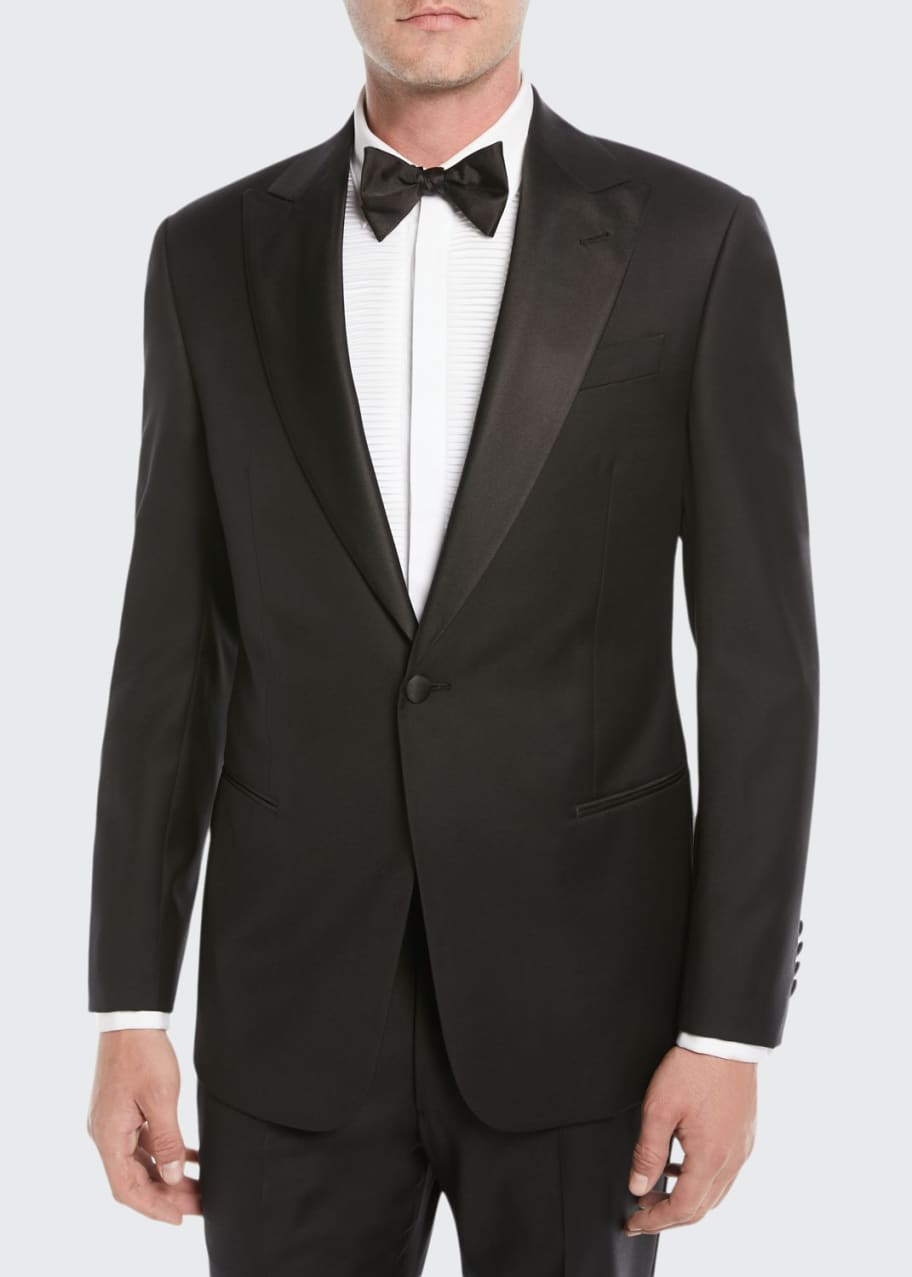Image 1 of 1: Men's Super 130s Wool Two-Piece Tuxedo Suit