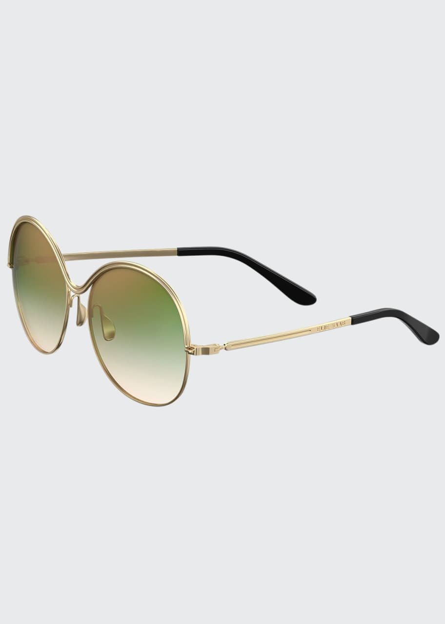 Image 1 of 1: Round Ridged-Frame Gradient Sunglasses