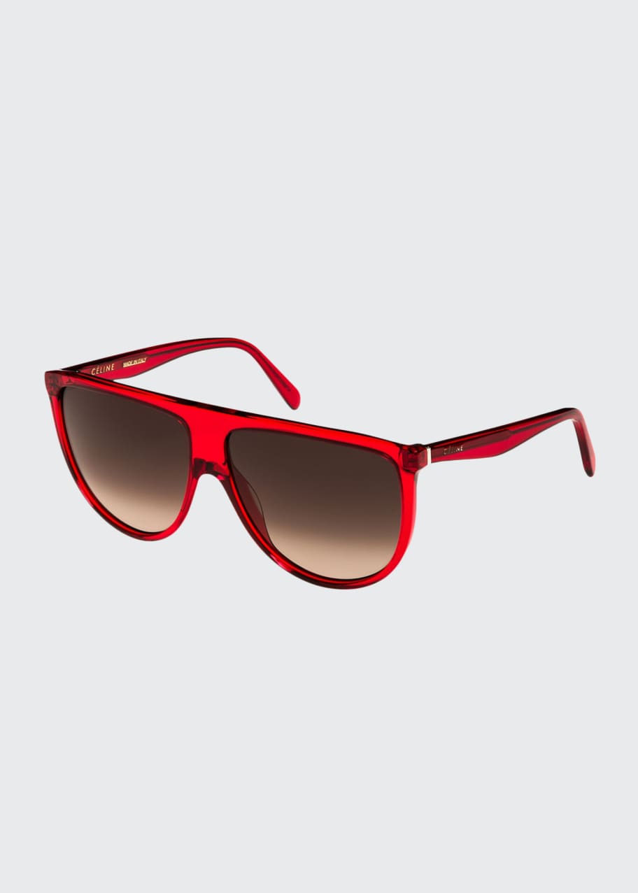 Celine Flattop Gradient Shield Sunglasses Bergdorf Goodman