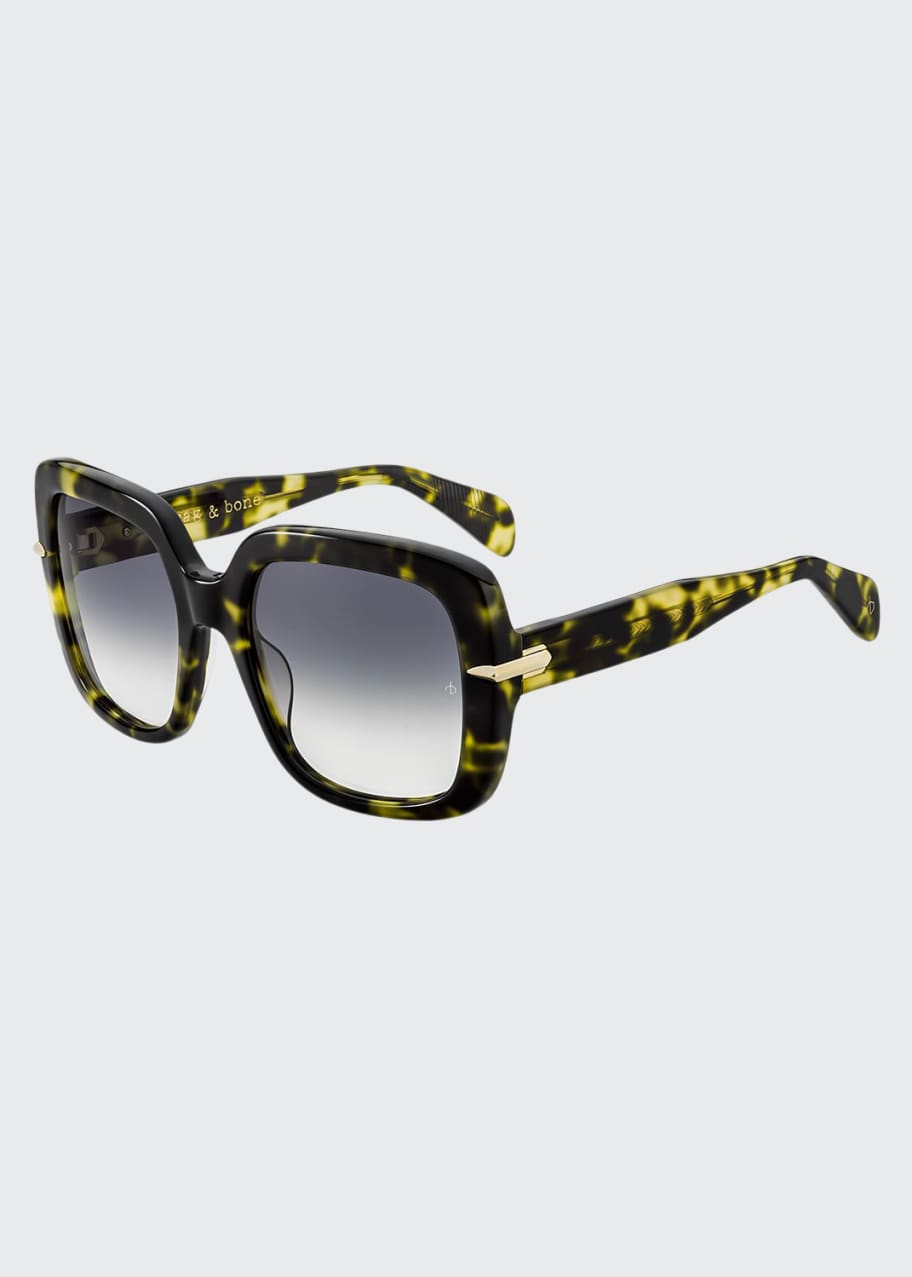 Rag & Bone Square Gradient Acetate Sunglasses w/ Metal Trim - Bergdorf ...