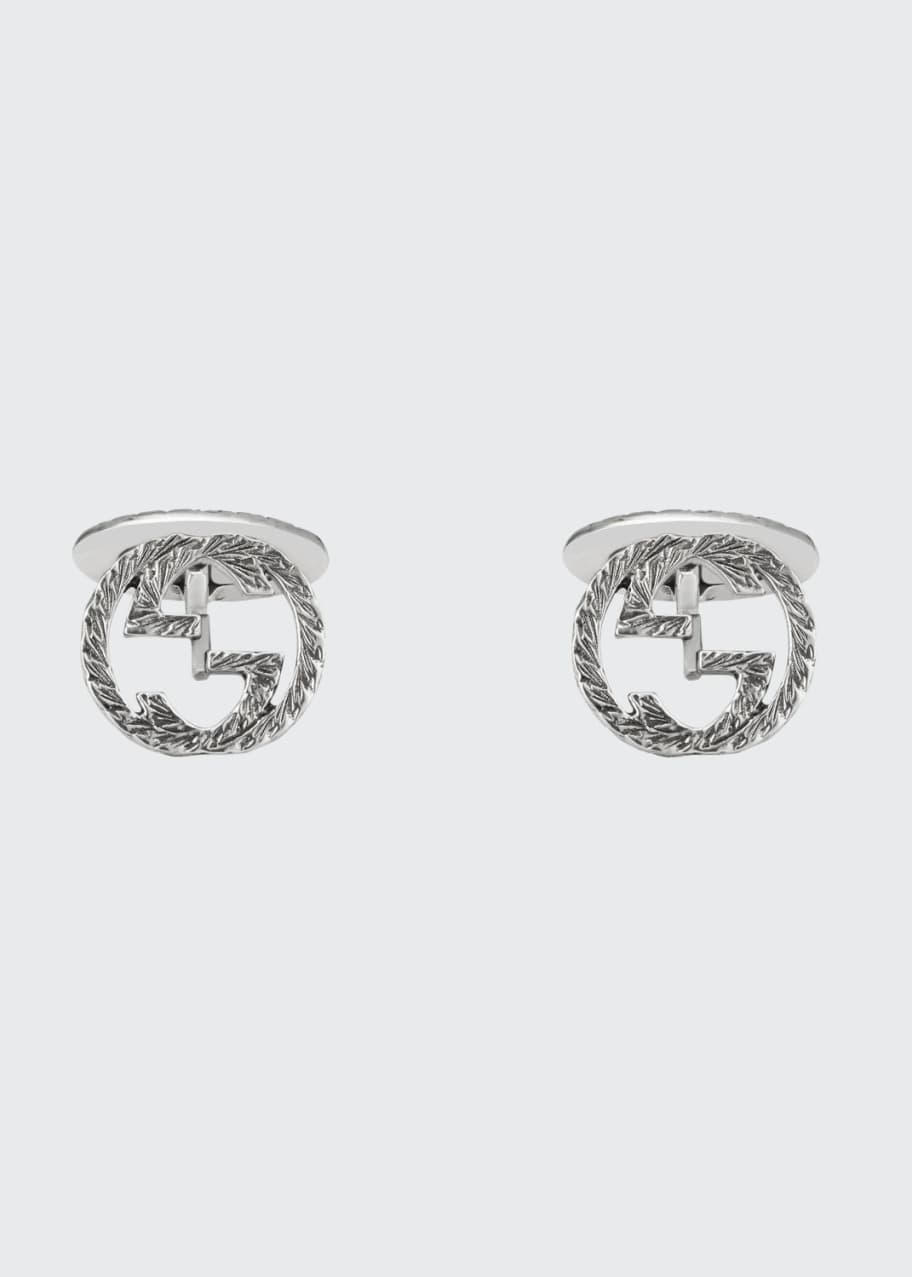 Image 1 of 1: Sterling Silver Interlocking-G Cuff Links