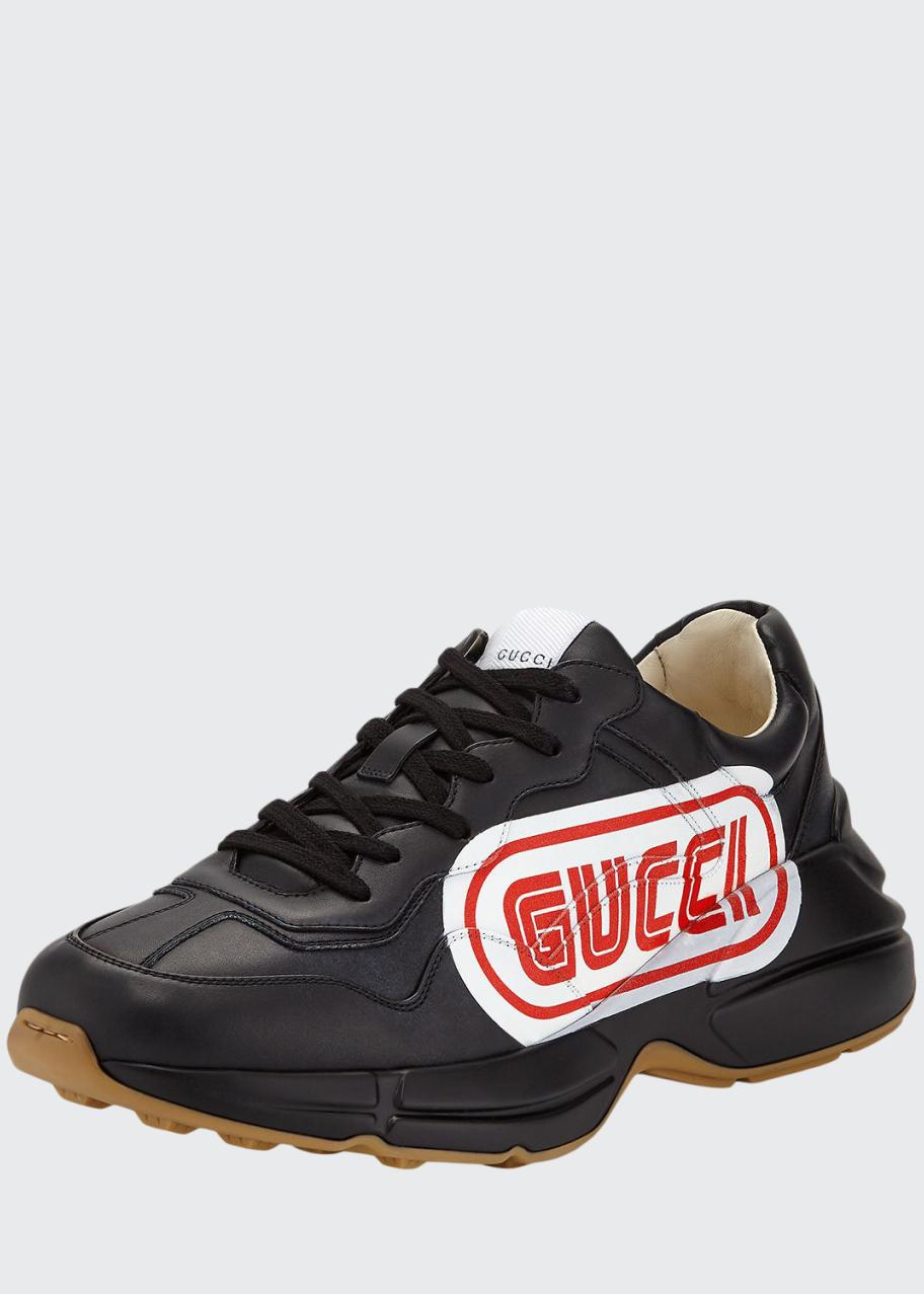 Gucci Rhyton Gucci Print Leather Sneaker - Bergdorf Goodman