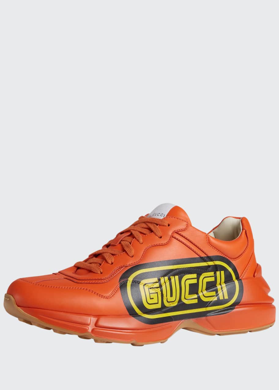 Rhyton gucci print leather sneaker shop