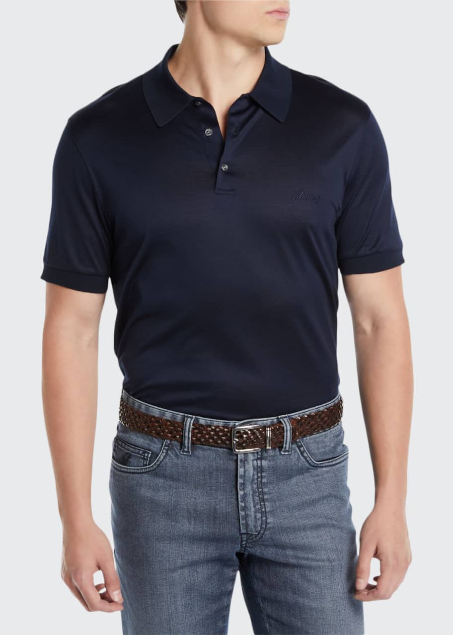 Image 1 of 1: Men's Three-Button Jersey Polo Shirt