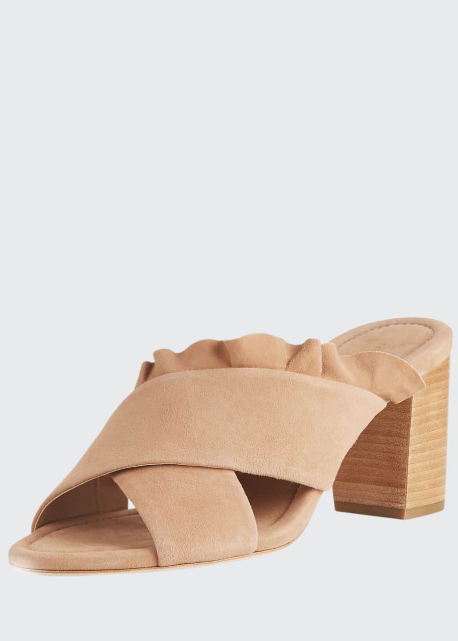 Image 1 of 1: Talley Ruffle Suede Mule