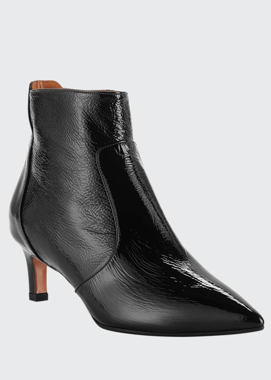 Aquatalia Marilisa WaterResistant Shiny Leather Booties Bergdorf Goodman