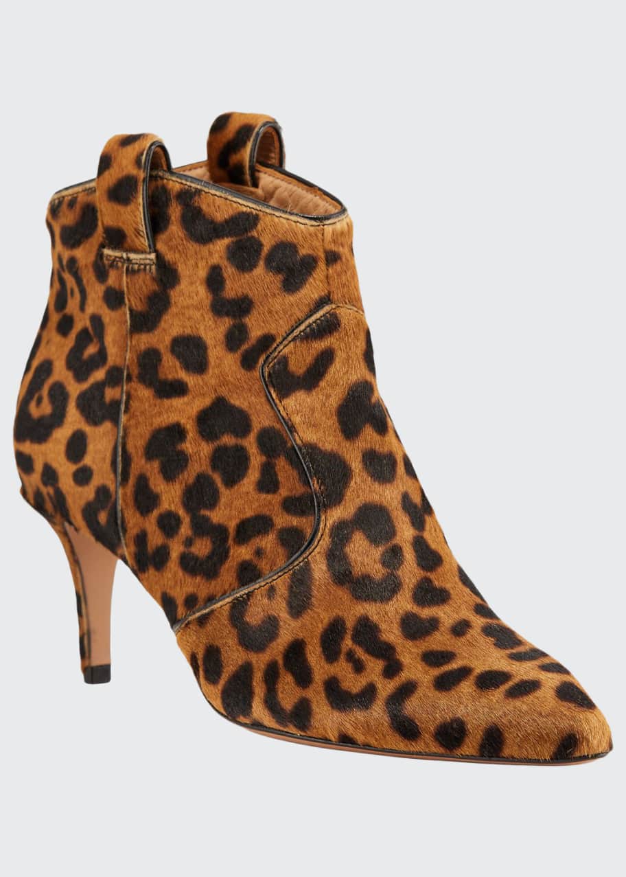 Veronica beard leopard booties sale