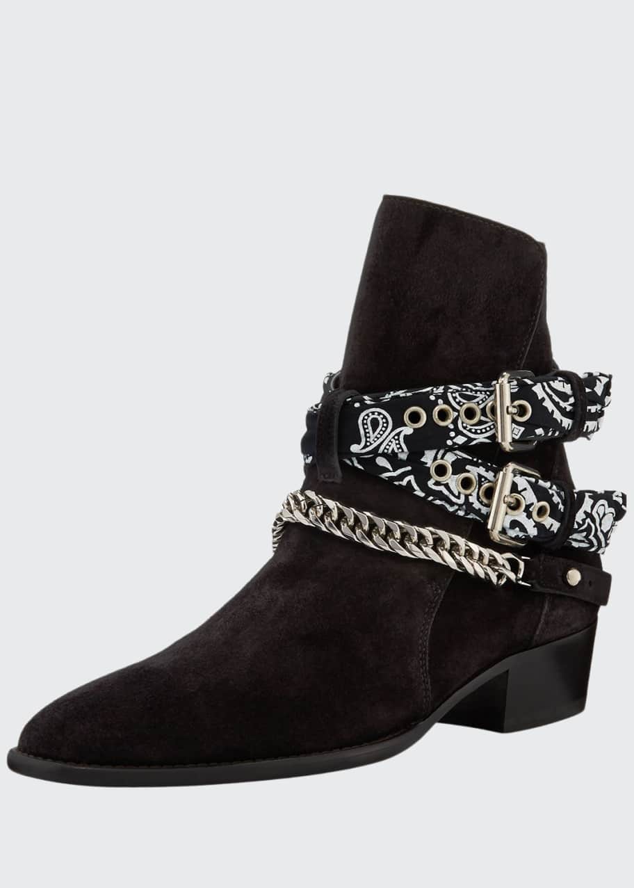 Amiri Men s Bandana Buckle Ankle Boots Bergdorf Goodman