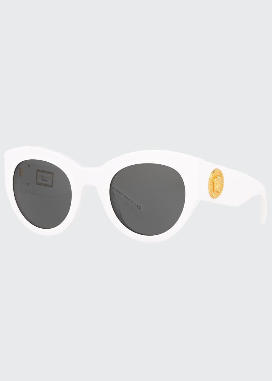 Image 1 of 1: Acetate Monochromatic Cat-Eye Sunglasses