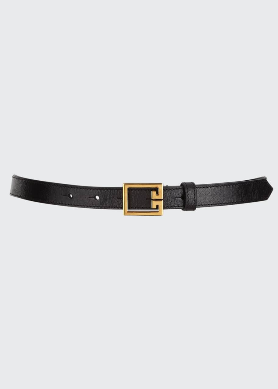 Givenchy Leather Belt w/ Double G Buckle - Bergdorf Goodman