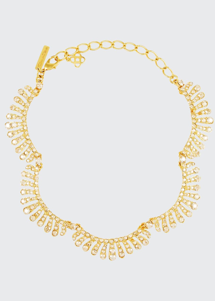 Image 1 of 1: Curved Crystal Choker Necklace