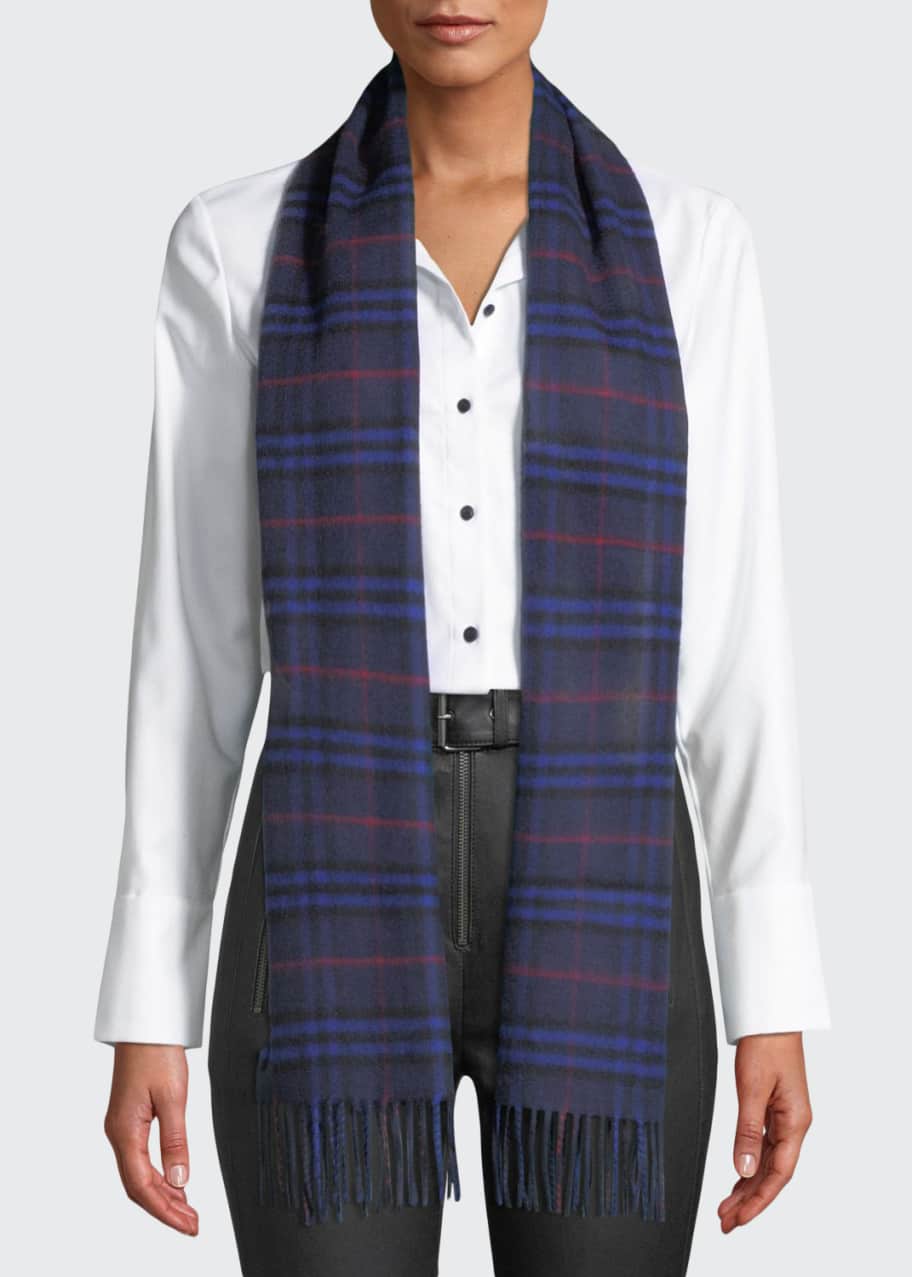 Image 1 of 1: Tonal Vintage Check Cashmere Scarf