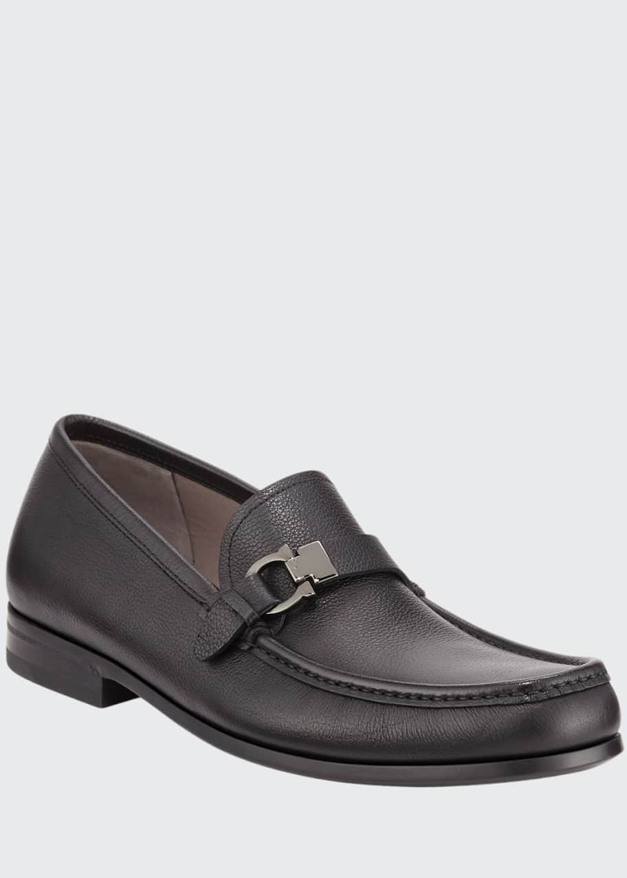 Salvatore Ferragamo Men's Adam Leather Gancio Loafers - Bergdorf Goodman