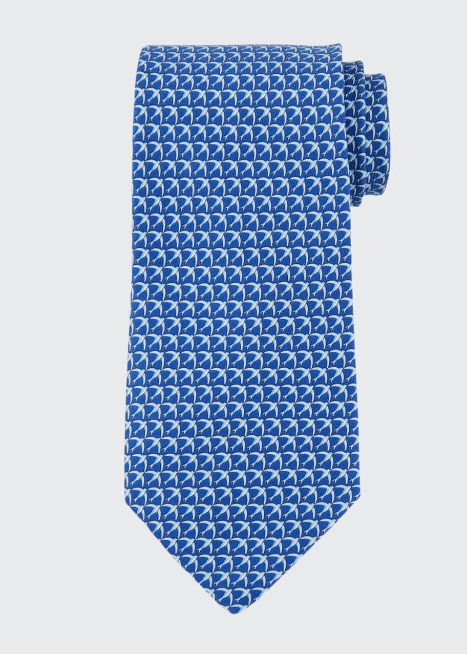 Image 1 of 1: Giugno Birds Tie, Blue