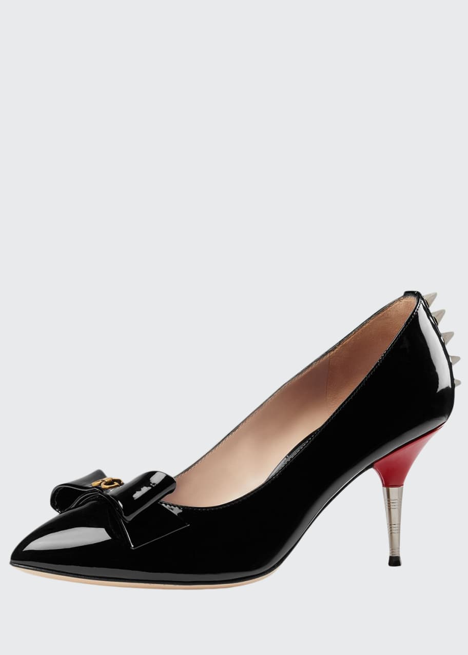 Image 1 of 1: Patent Leather Spiked Pumps