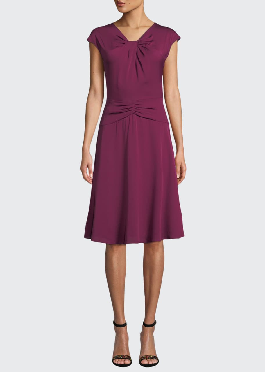 Milly Tatiana Cap Sleeve A Line Stretch Silk Dress Bergdorf Goodman
