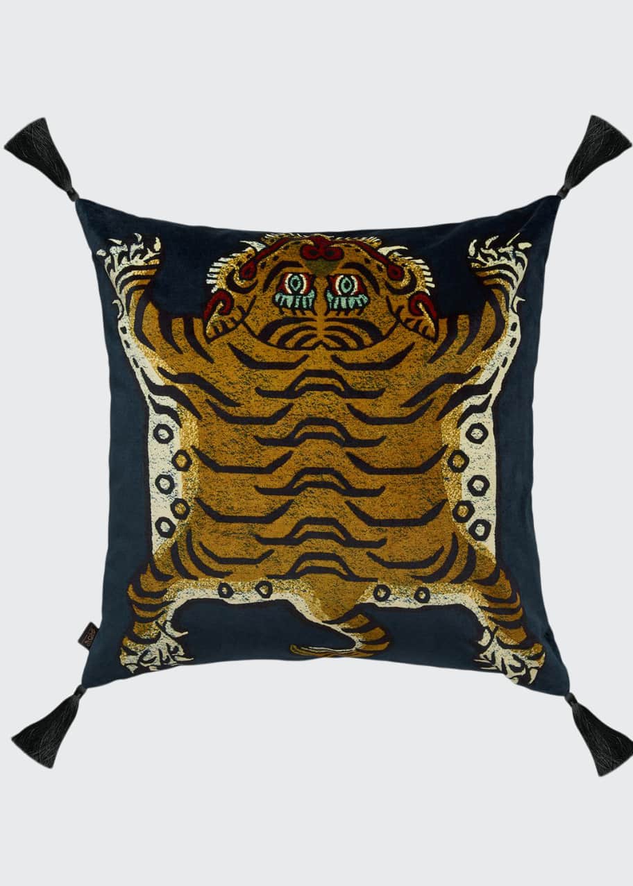 House of Hackney Saber Midnight Large Velvet Pillow Bergdorf Goodman