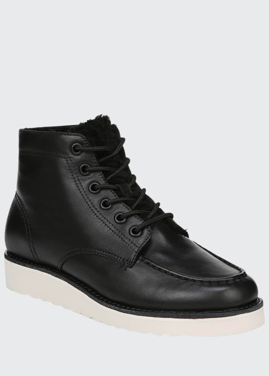 Image 1 of 1: Finley Leather Platform Lace-Up Booties
