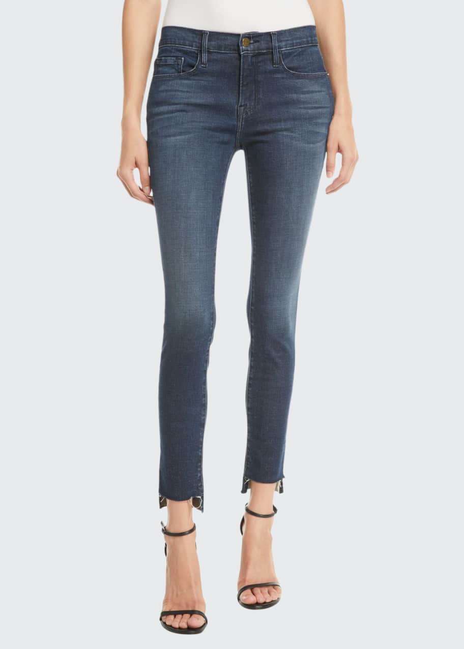 Frame le skinny de cheap jeanne raw stagger hem jeans