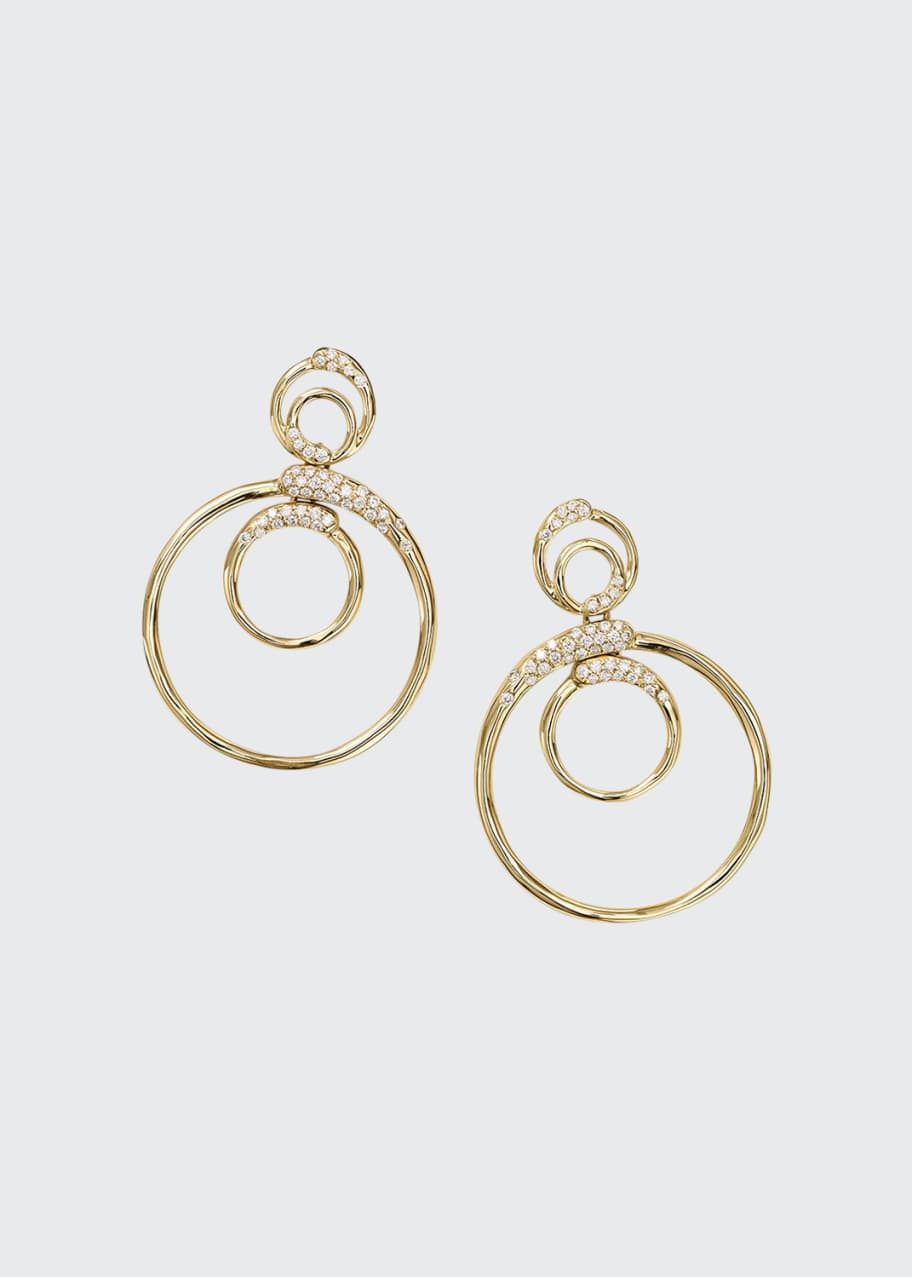 Ippolita 18k Gold Stardust Triple Circle Snowman Earrings w/ Diamonds ...