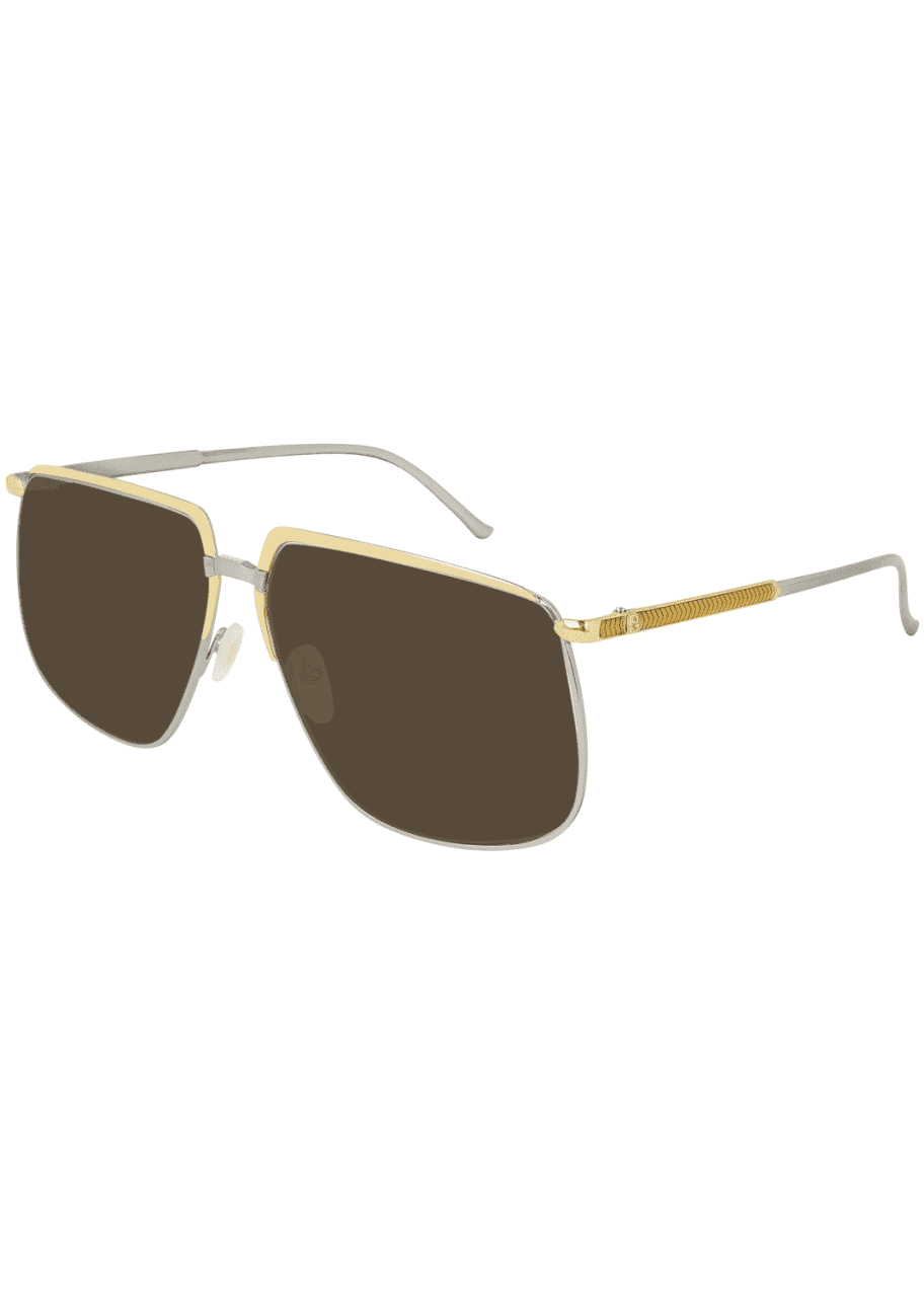 Image 1 of 1: Men's Flat-Top Two-Tone Sunglasses