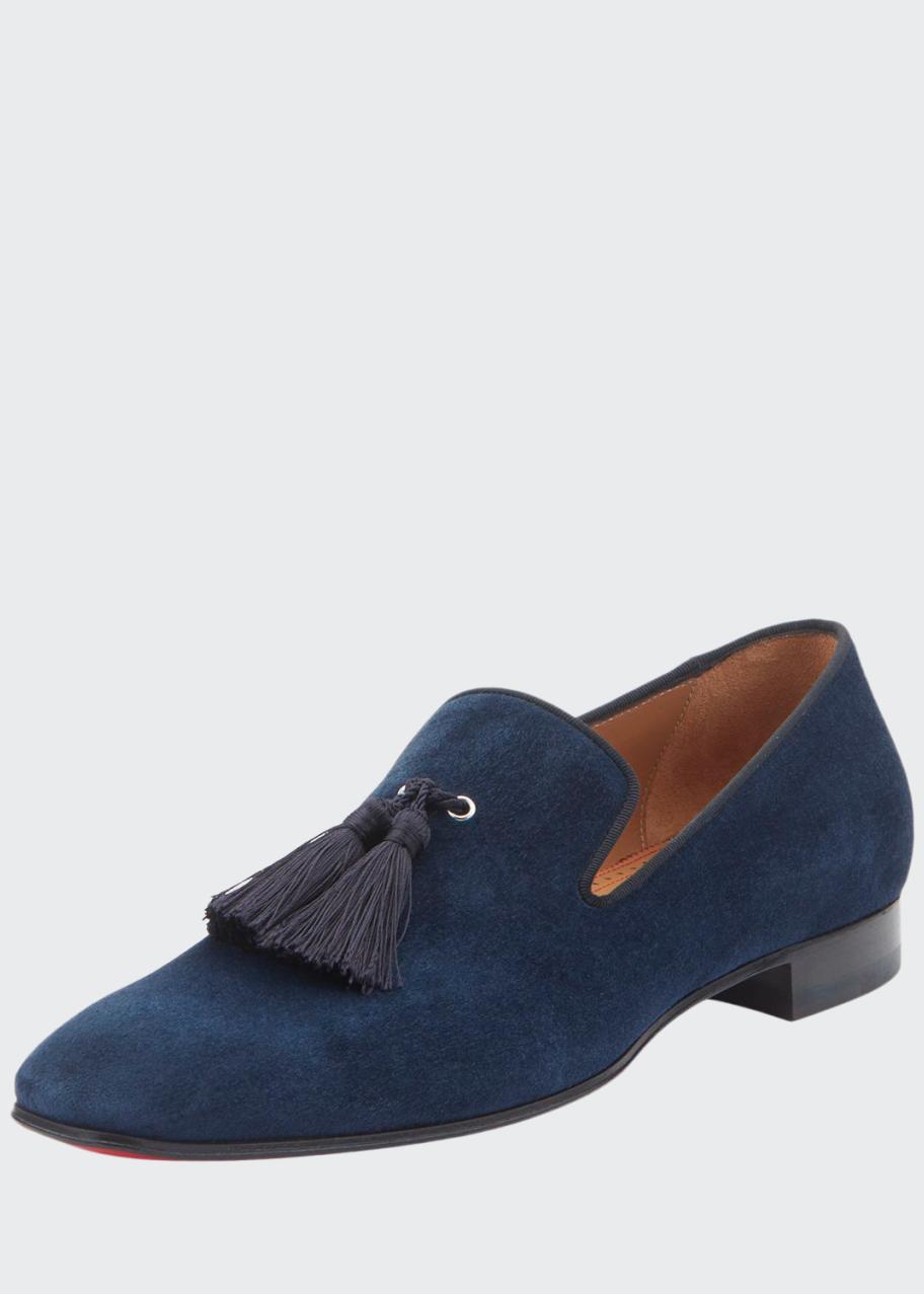 Christian Louboutin Navy Tassel Loafers Christian Louboutin Mens Rivalion Tassel Loafers 40.5 US7.5  main image 2