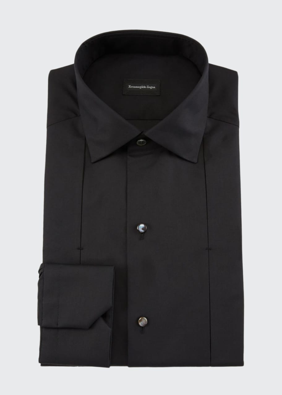 Ermenegildo Zegna Men's Cotton/Silk Diamond Formal Shirt - Bergdorf Goodman