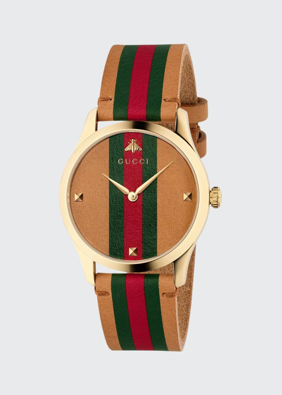 Image 1 of 1: Men's Tricolor Leather Web Watch