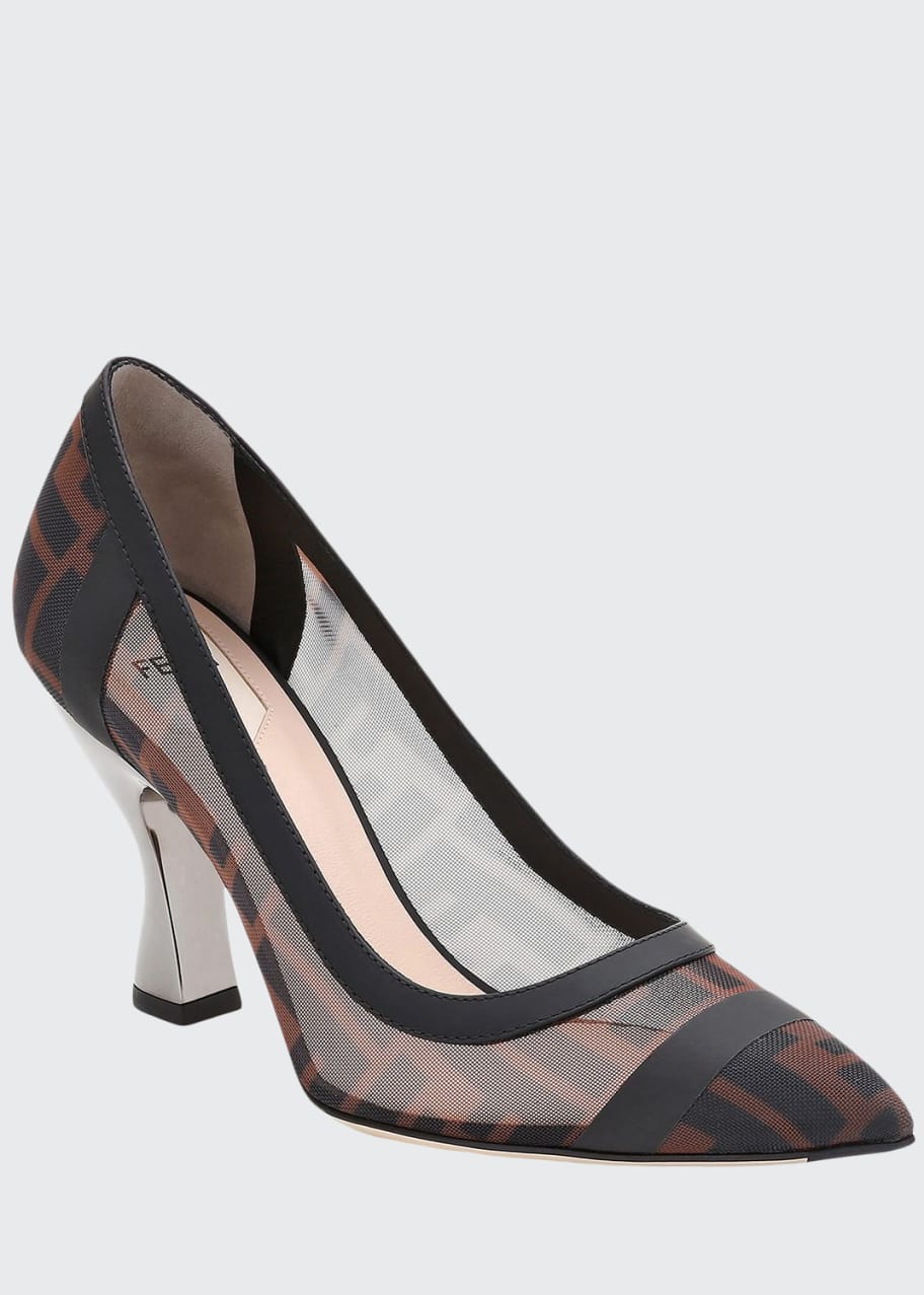 Fendi Colibri Logo Mesh Pumps - Bergdorf Goodman