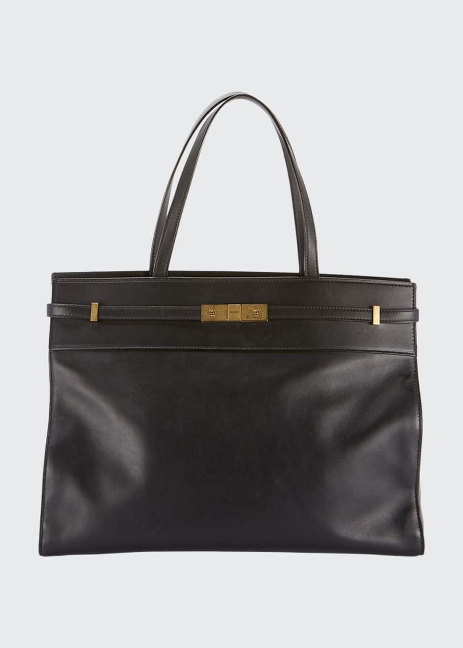 Saint Laurent Manhattan Medium Belted Leather Shoulder Tote Bag ...