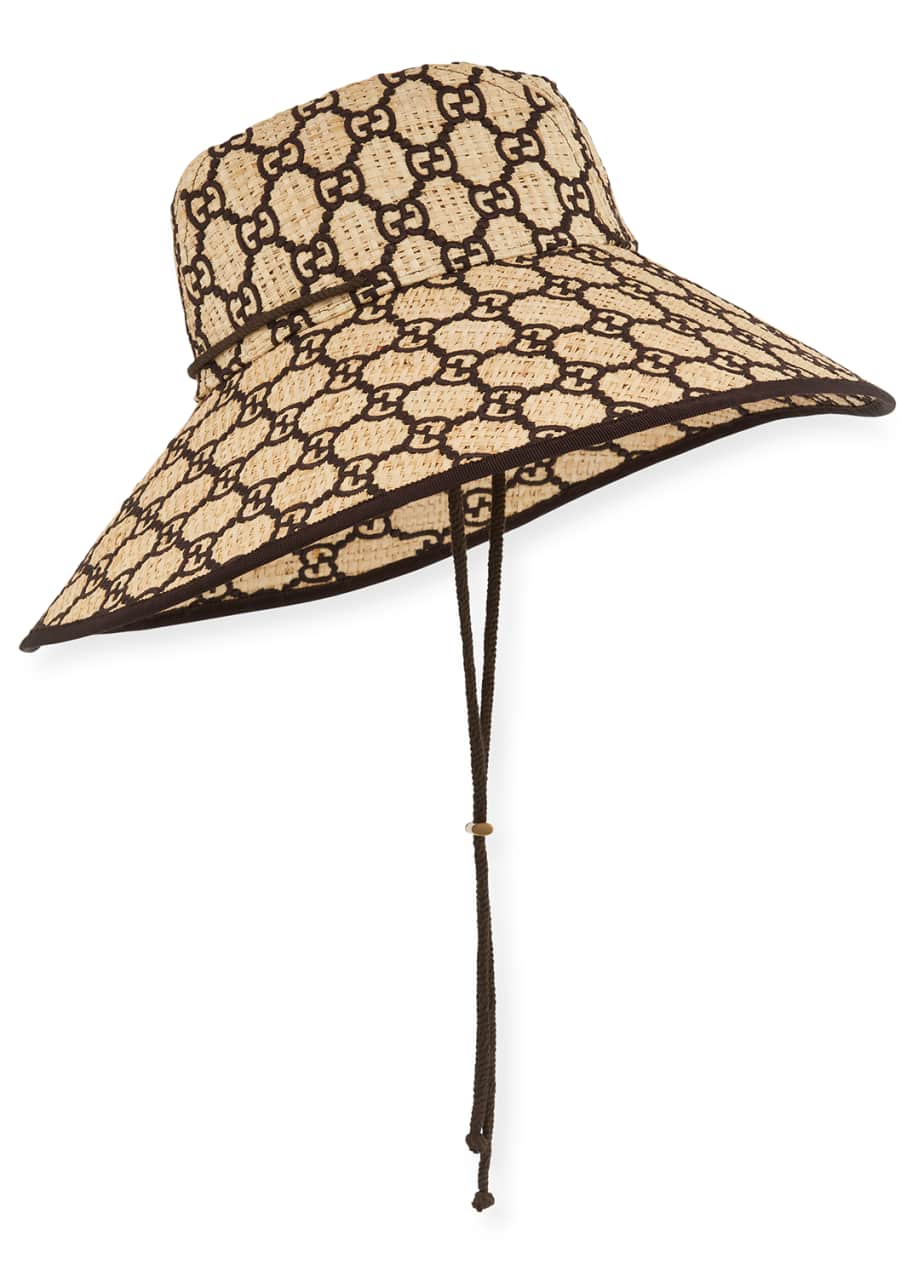 Gucci GG Supreme Raffia Bucket Hat - Bergdorf Goodman