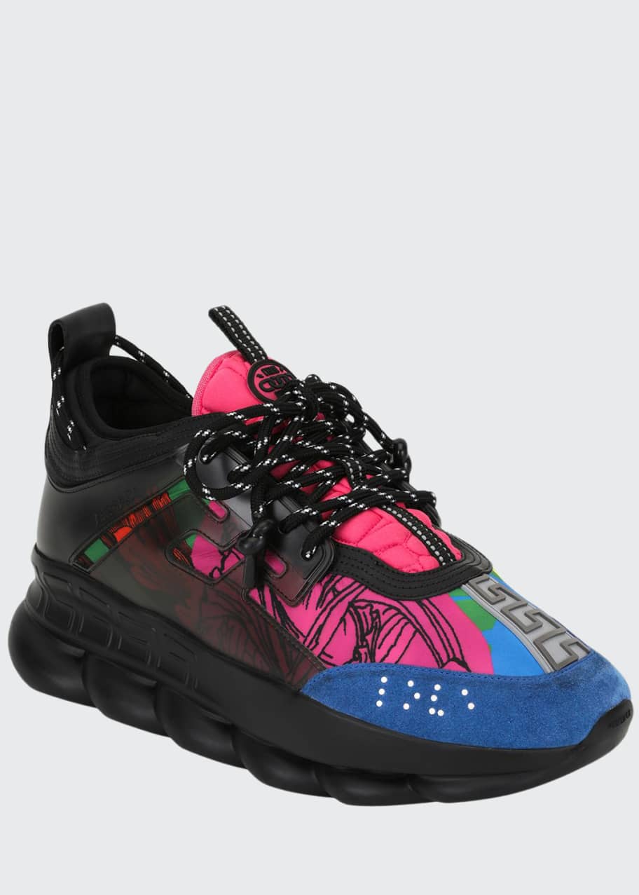 Versace Men's Chain-Reaction Sneakers - Bergdorf Goodman