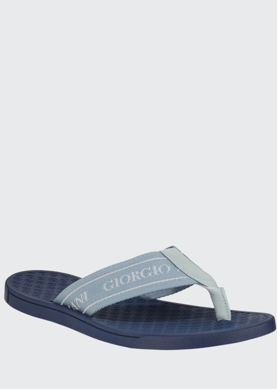 Giorgio Armani Men s Logo Jacquard Flip Flops Bergdorf Goodman