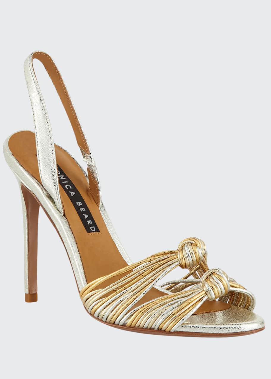 Veronica beard alessia shop metallic knot sandals
